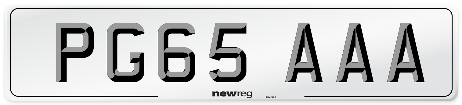 PG65 AAA Number Plate from New Reg
